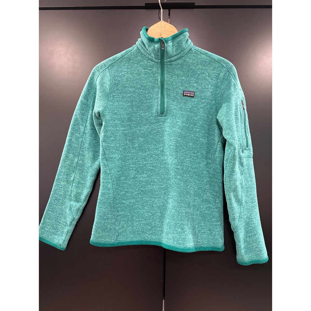 Patagonia Better Sweater 1/4 Zip Fleece Pullover Green Womens Small